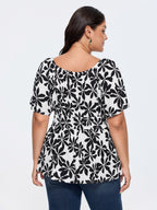 Floral Print Fit And Flare Blouse