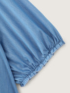 Ruffled Hem Notched Collar Mini Dress