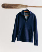 The Apres Quarter Zip in Rinsed Indigo Terry