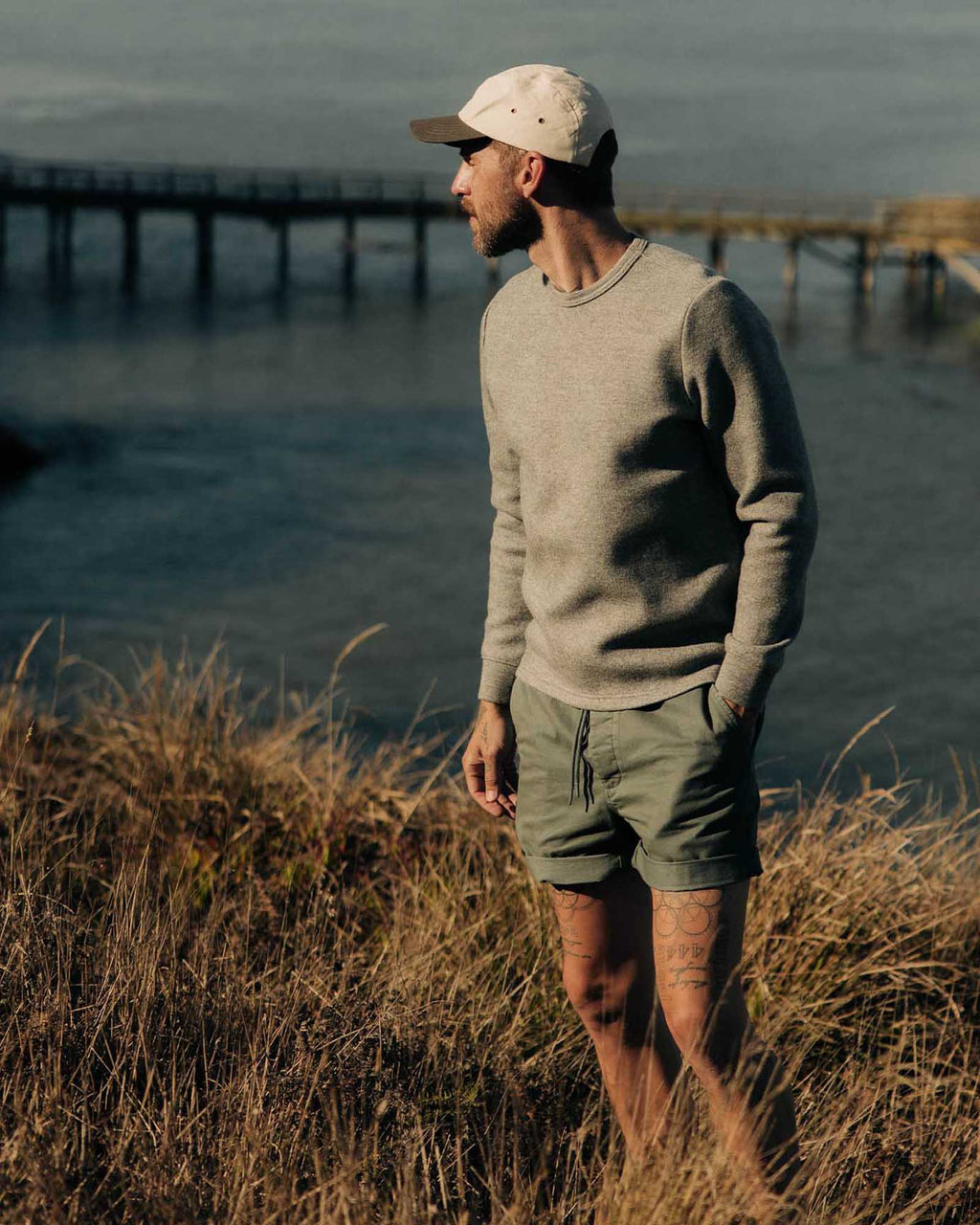 The 5-Panel Cap in Stone Pigment Canvas