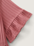 Stretchy Cut-Out Neckline Knit Top