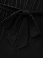 Sheer Lace Neckline Waist-Tie Romper