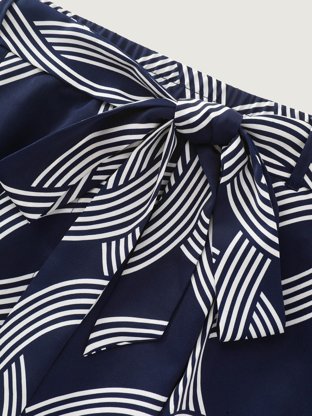 Abstract Print Waist-Tie Maxi Skirt
