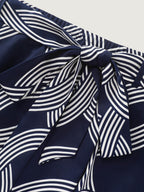 Abstract Print Waist-Tie Maxi Skirt