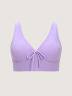 Bow-Tie V-Neck Plain Swim Top