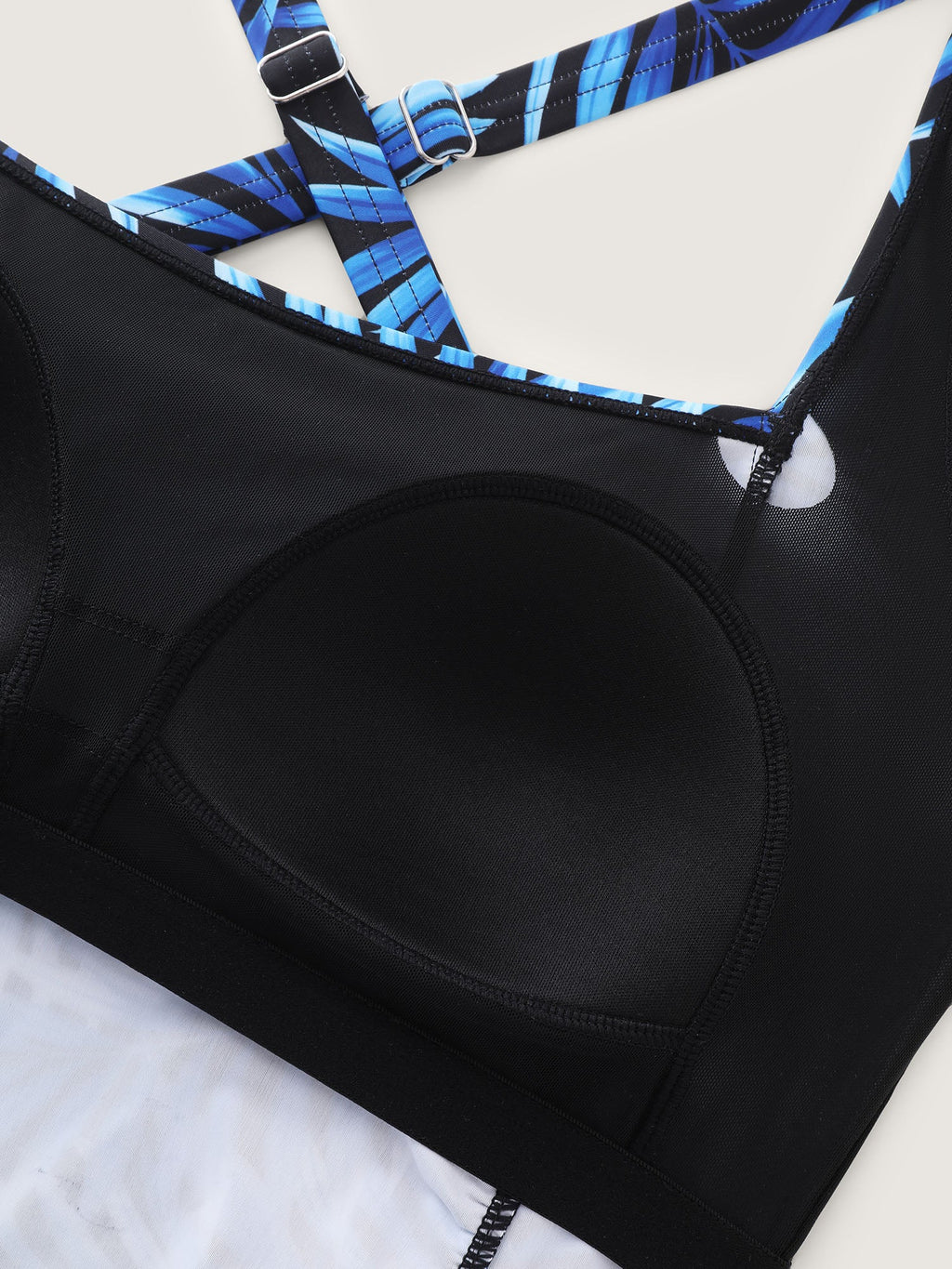 Tropical Print Double Strap Swim Top