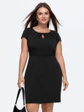 Stretchy Pleated Neckline Bodycon Mini Dress