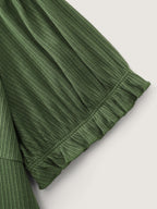 Stretchy Tiered Button Detail Knit Top