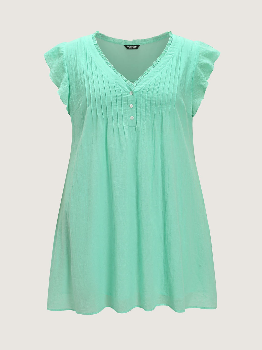 Cotton Toothpick Pleated Plain Mini Dress
