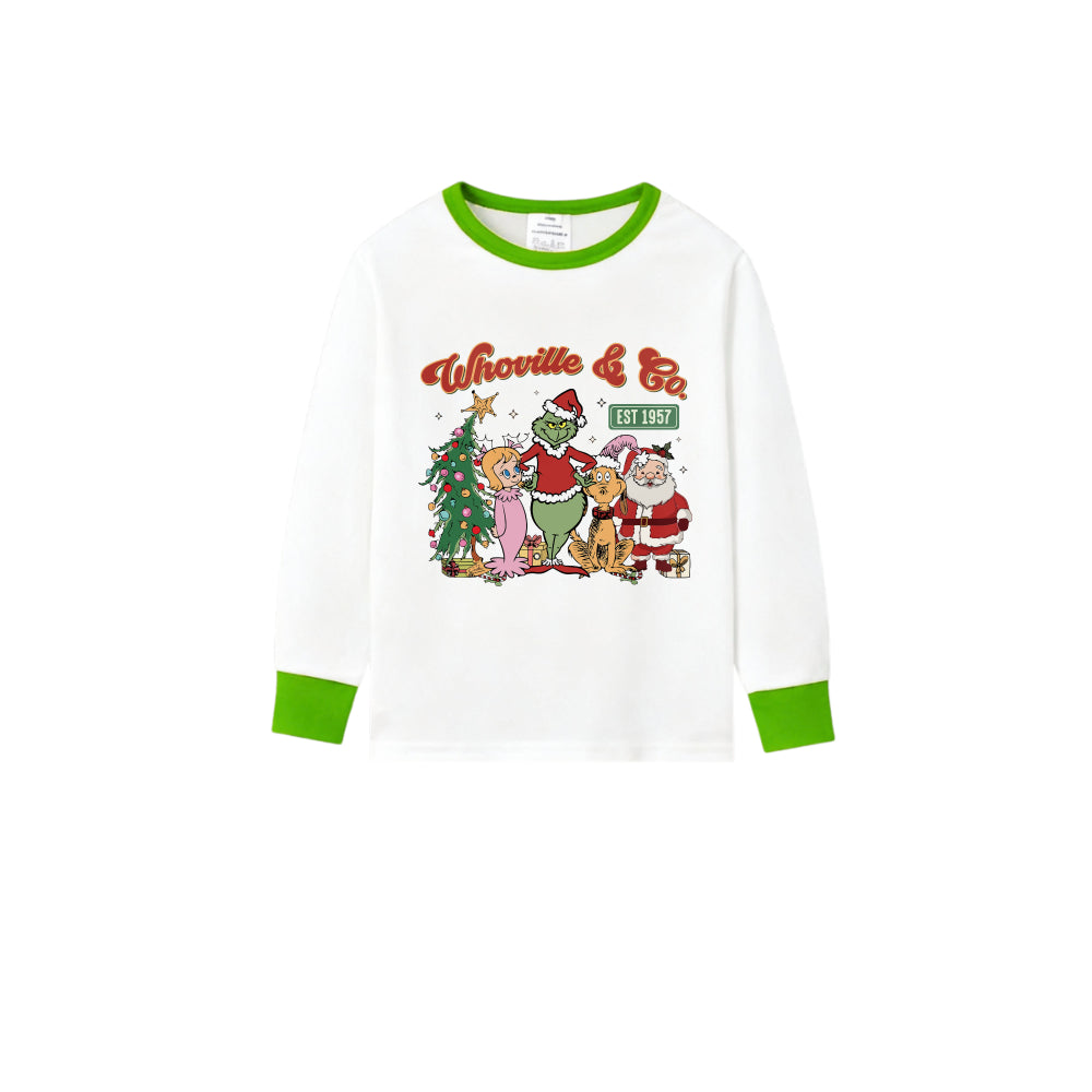 Holiday Family Christmas Pajamas Set With Playful Xmas Character Pattern Print