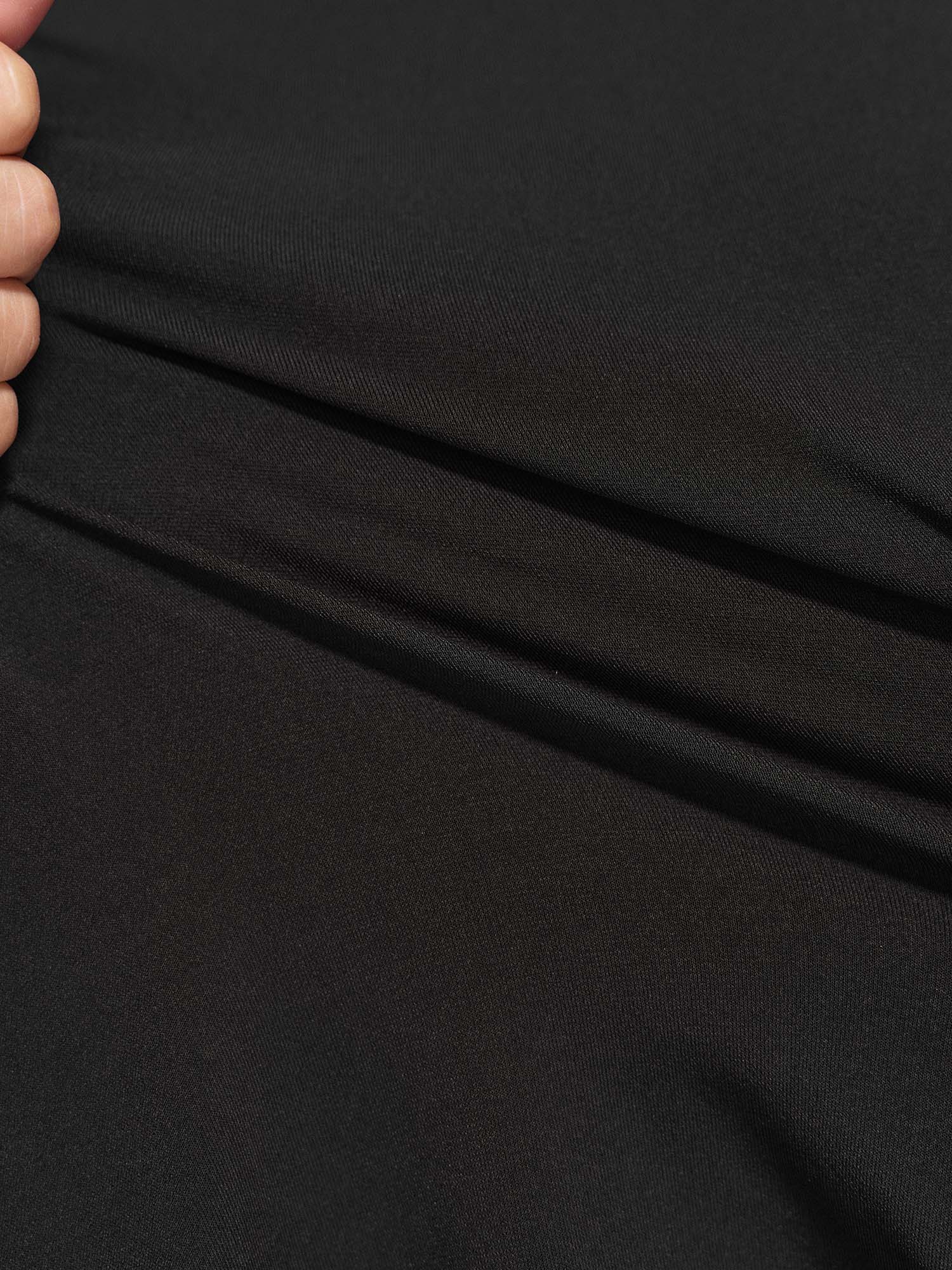 Stretchy Ruched Boat Neckline T-Shirt