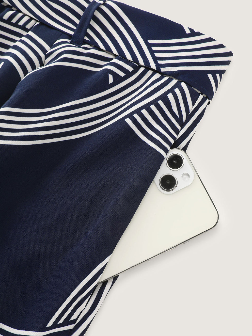 Abstract Print Waist-Tie Maxi Skirt