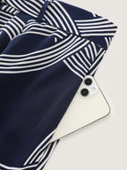 Abstract Print Waist-Tie Maxi Skirt