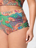 Paisley Print High Waisted Swim Bottoms