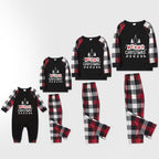 Christmas Family Matching Pajamas-Red and Gray Plaid Pjs set with “Merry Christmas” Print