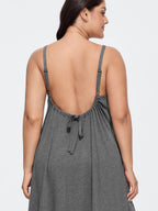 Supersoft Adjustable Drawstring Relaxed-Fit Backless Lounge Dress