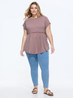 Plain Curvy Hem Babydoll T-Shirt