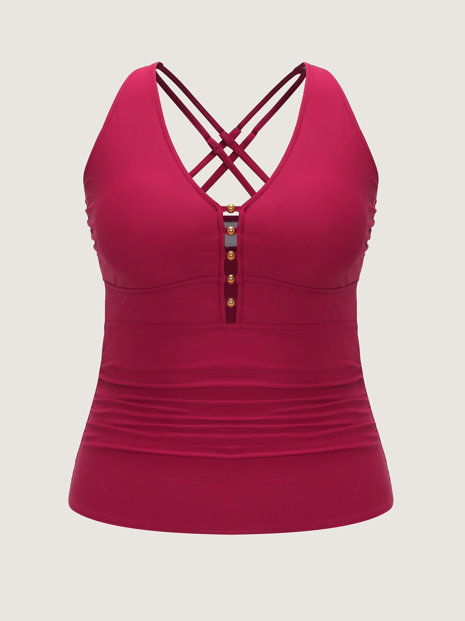 Cut-Out Back Bead Detail Swim Top