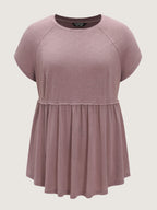 Plain Curvy Hem Babydoll T-Shirt