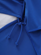 Cut-Out Back Pockets Flowy Swim Dress