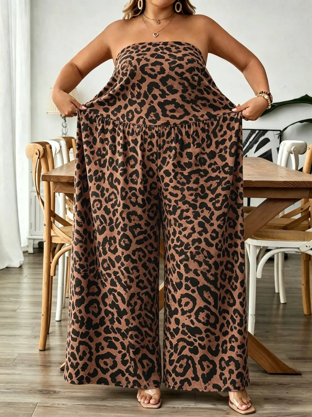 Women's Plus Size Tight Crop Top Romper, Animal Print Summer Casual Date Style, Comfortable and Stylish for Everyday Wear