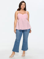 Textured Shirred Back Long Tank Top