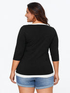 Supersoft Stretchy Color Contrast Knit Top
