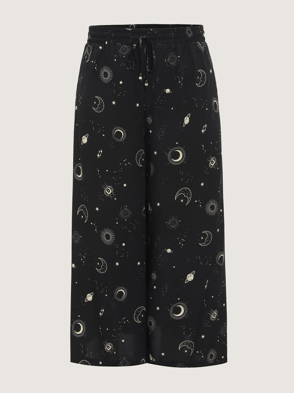 Star Moon Print Flowy Pants