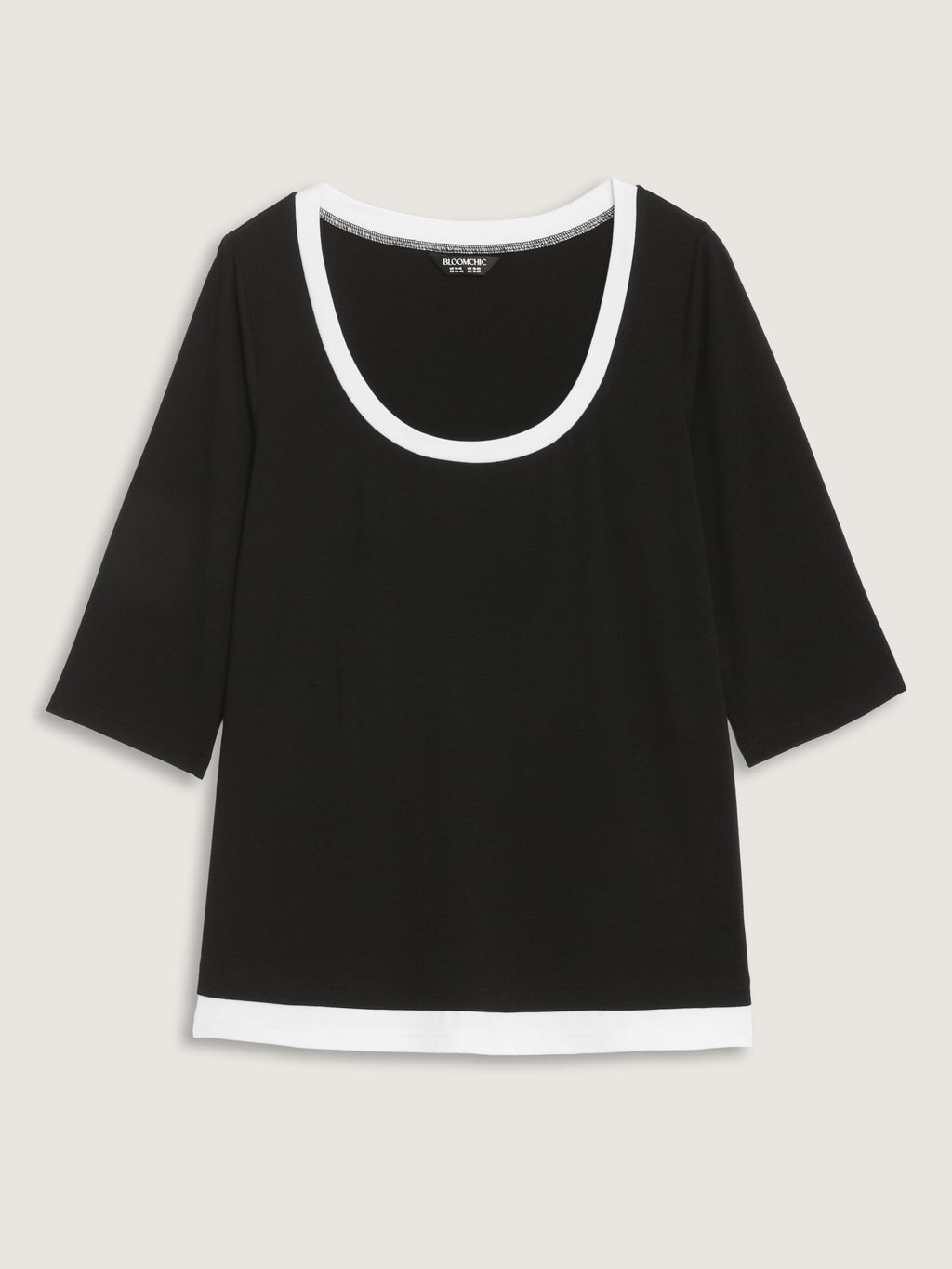 Supersoft Stretchy Color Contrast Knit Top