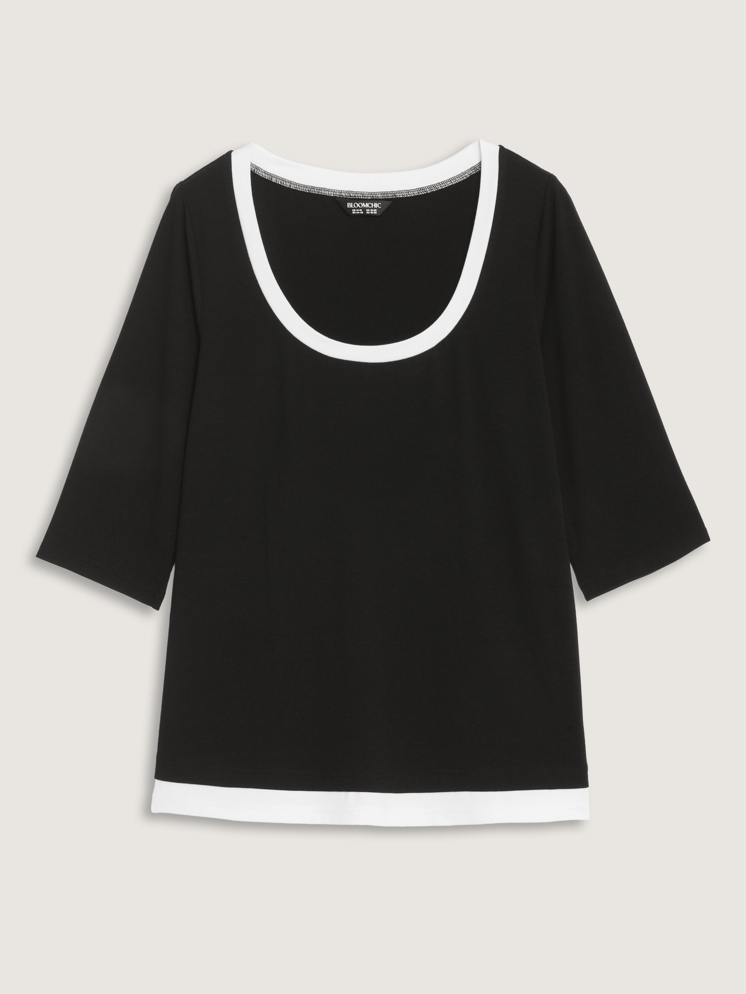 Supersoft Stretchy Color Contrast Knit Top