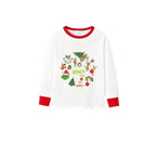 Family Christmas White Pajamas Set With Xmas Pattern Design