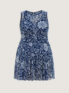 Floral Paisley Print Sheer Swim Dress