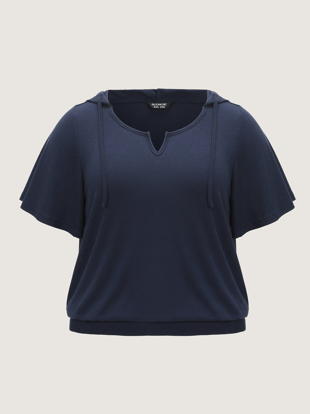 Stretchy Hooded Color Contrast T-Shirt