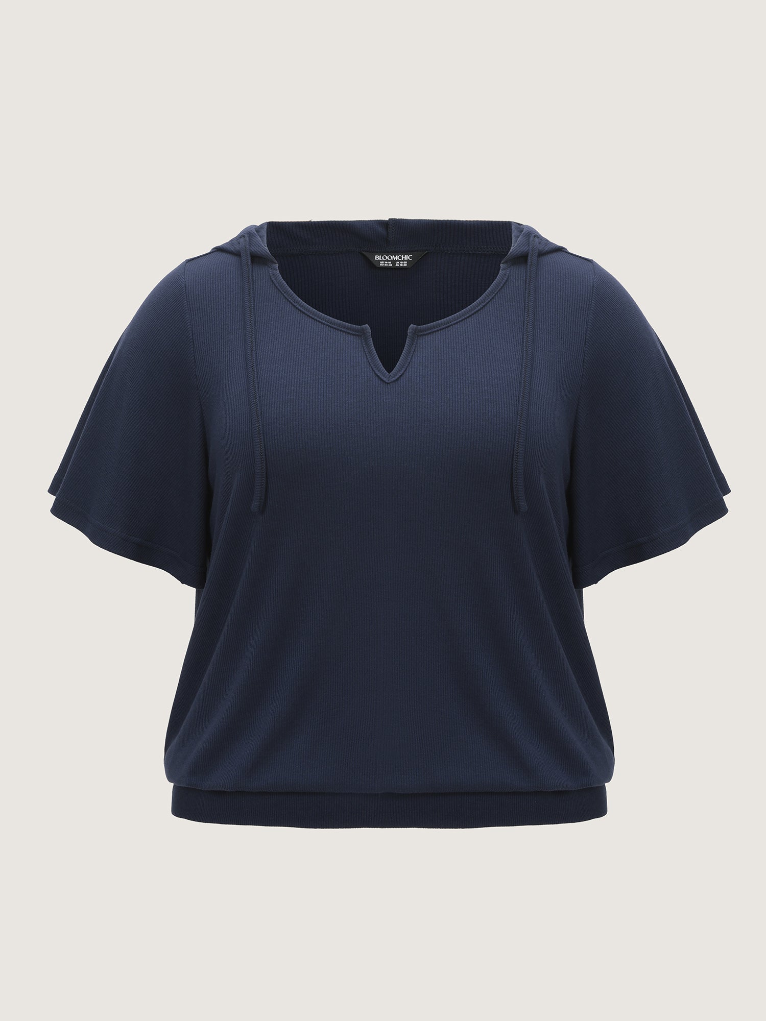 Stretchy Hooded Color Contrast T-Shirt