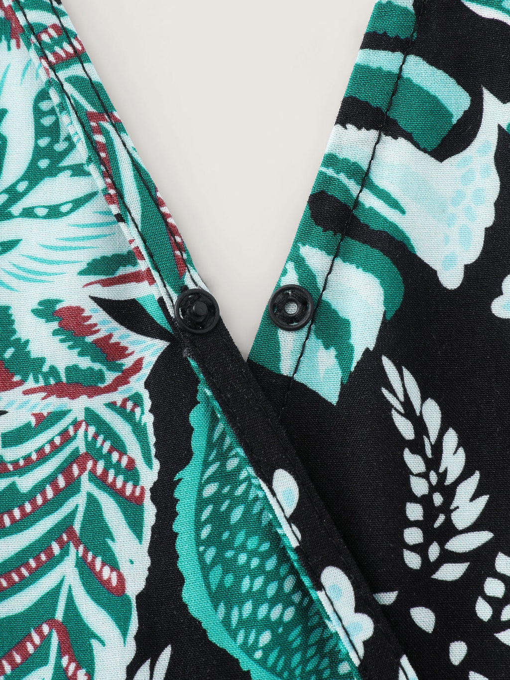 Tropical Print Cut-Out Back Romper