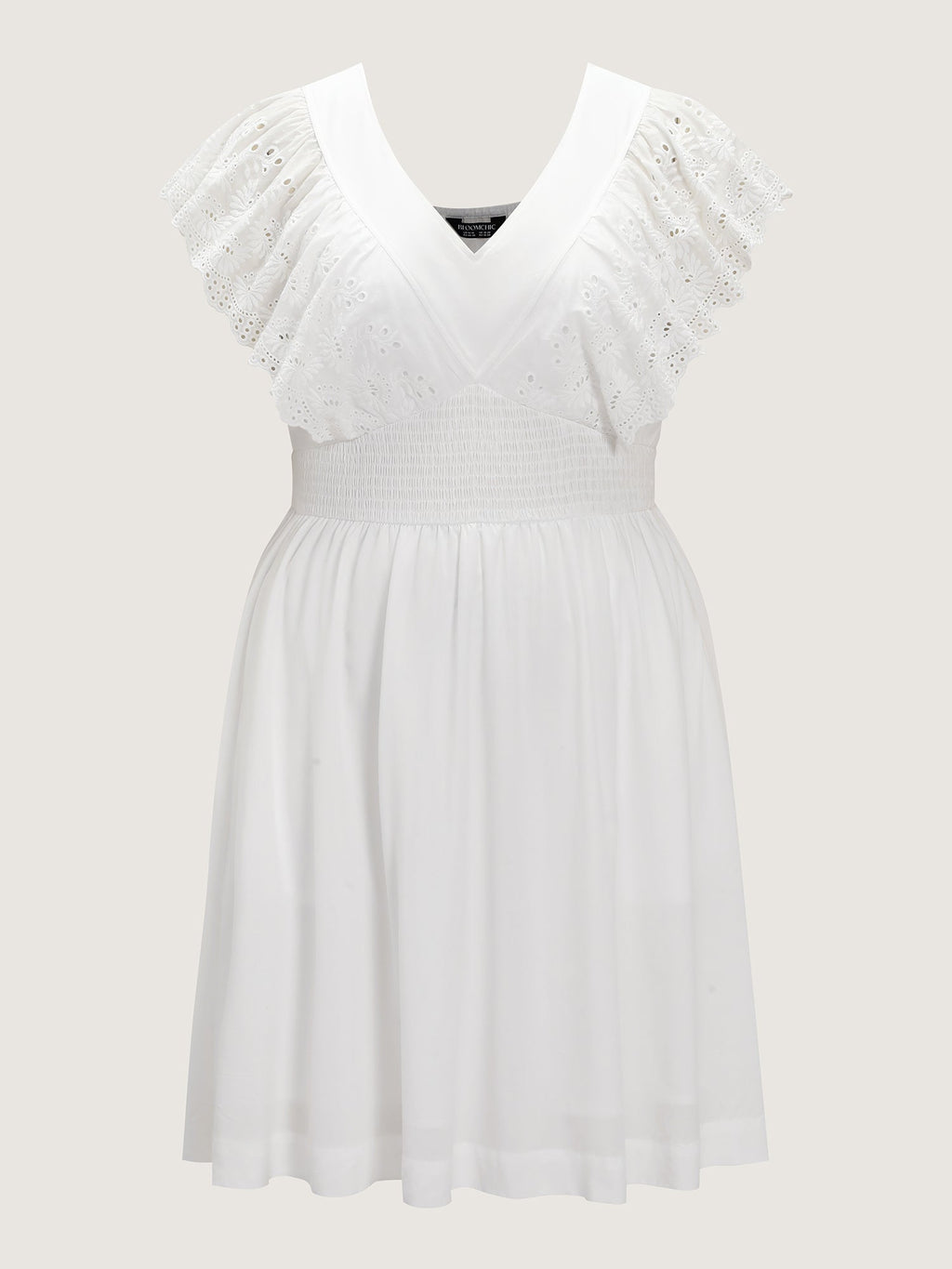 Supersoft Lace Eyelet Trim Breezy Mini Dress