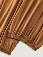 Supersoft Buttons Pleated Cuffed Hem Lounge Jumpsuit