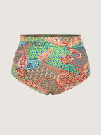 Paisley Print High Waisted Swim Bottoms