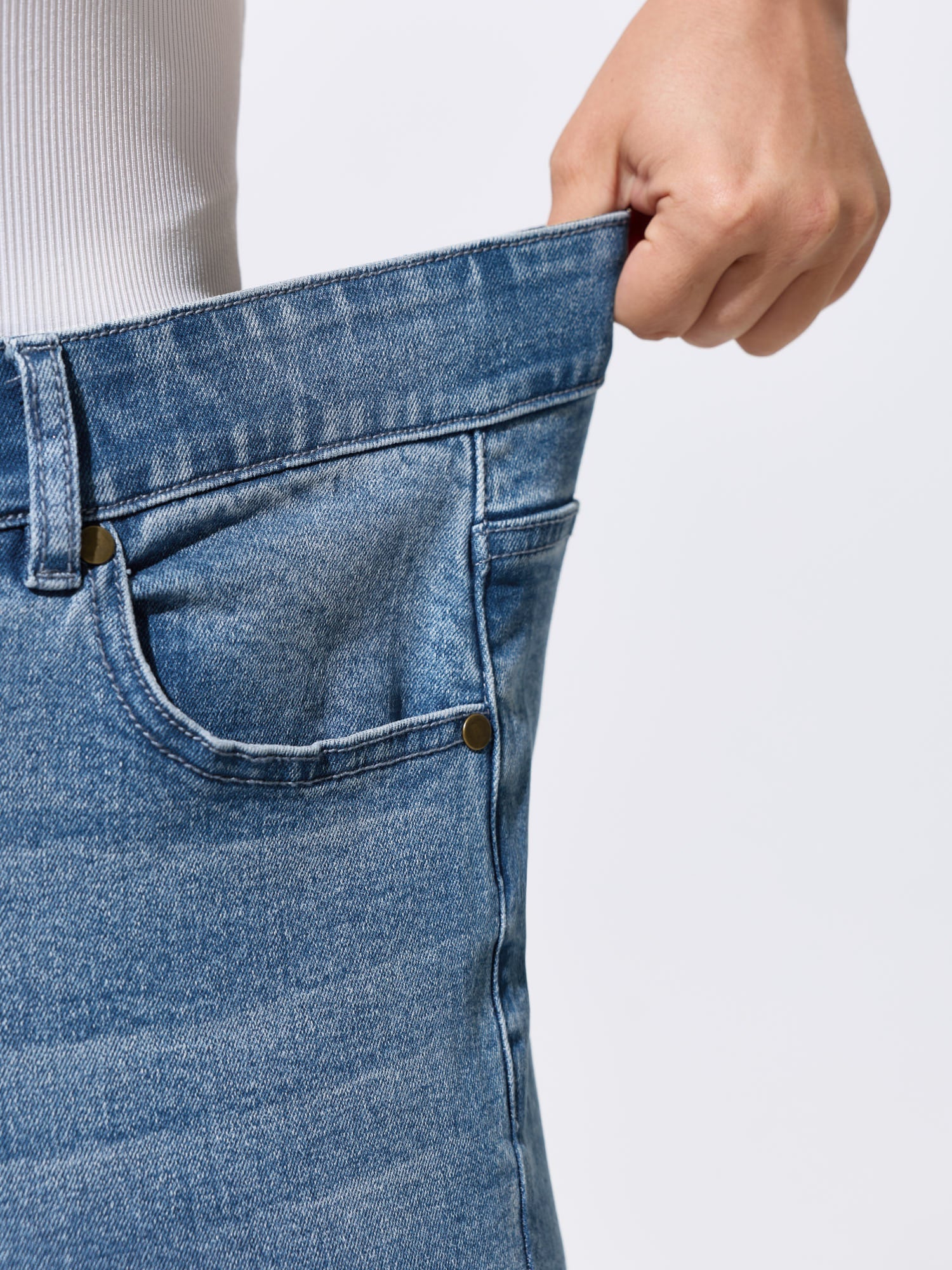 Stretchy High-Rise Elastic Back Waist Jeans