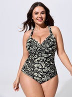 Paisley Print Sweetheart Cut-Out One-Piece Swim