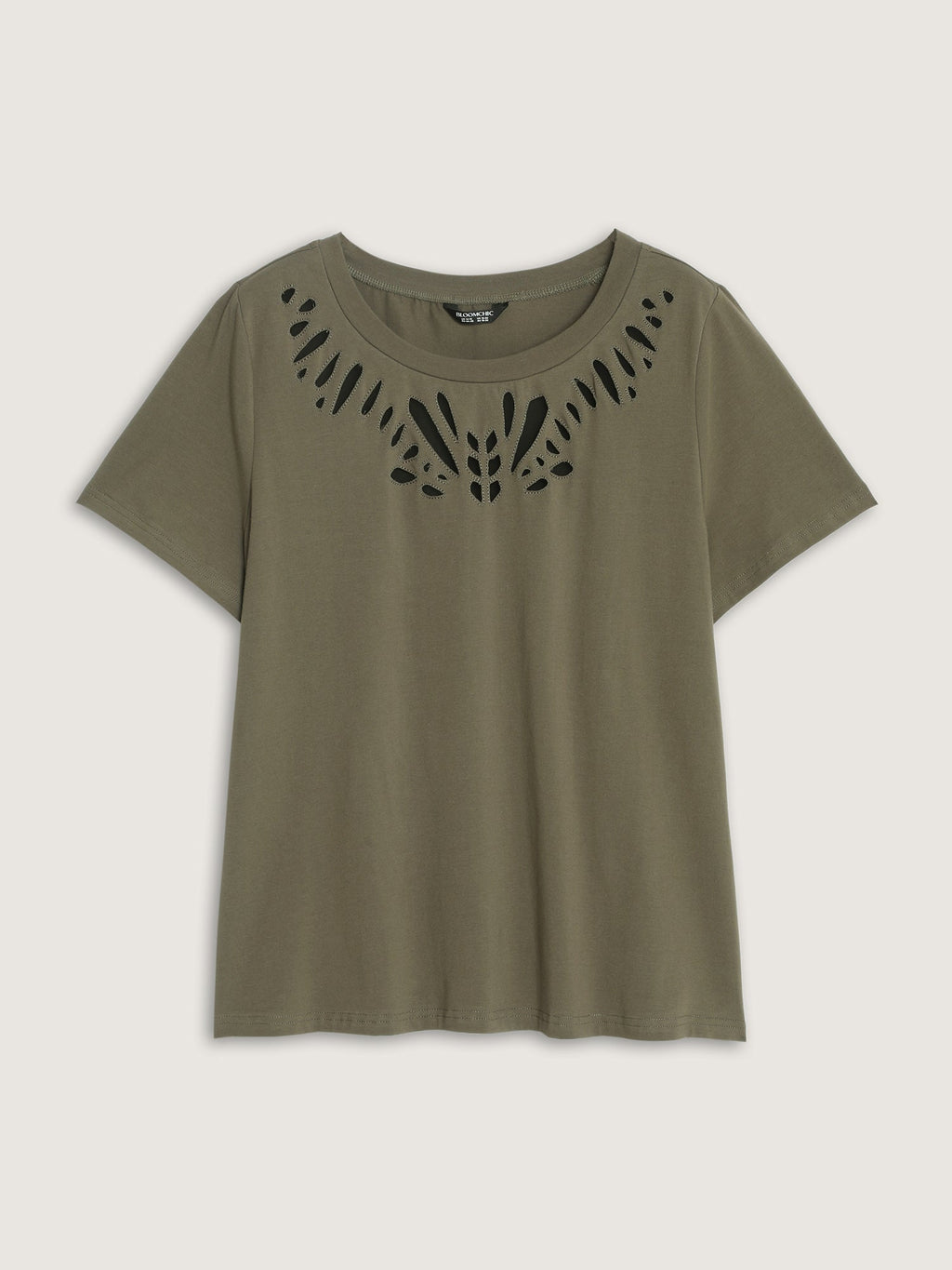 Cotton Cut-Out Neckline T-Shirt