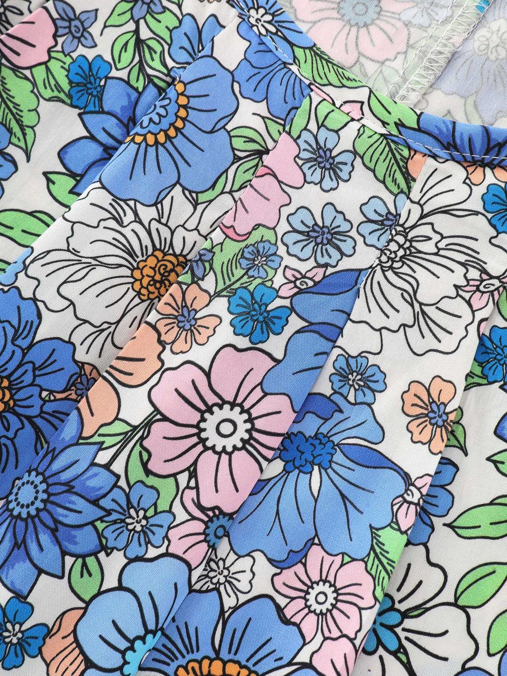 Floral Print Pleated Tank Top