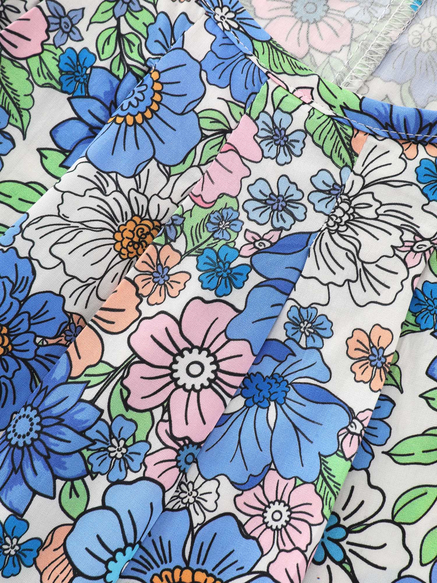 Floral Print Pleated Tank Top