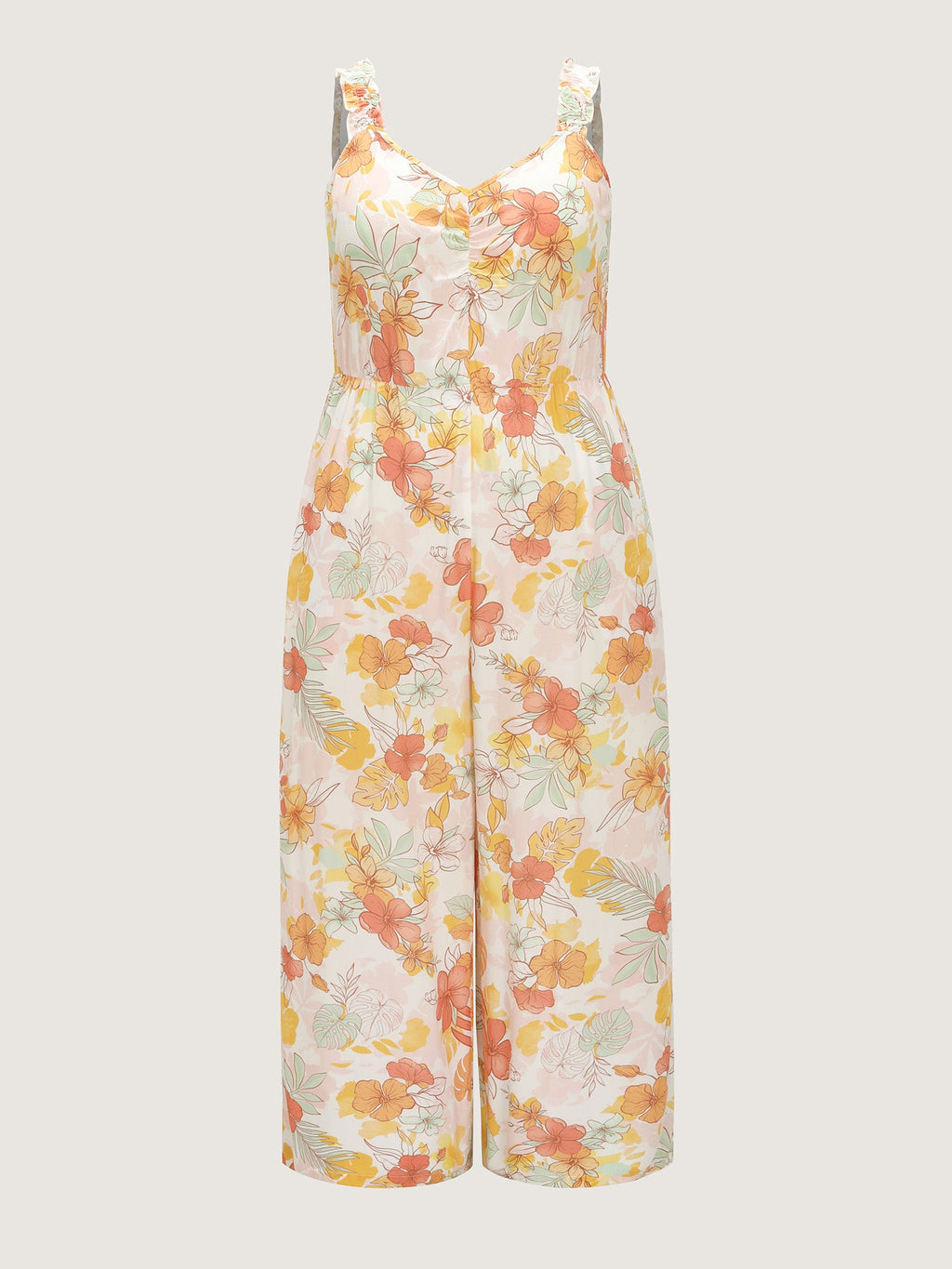 Floral Print Bow-Tie Back Jumpsuit