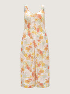 Floral Print Bow-Tie Back Jumpsuit