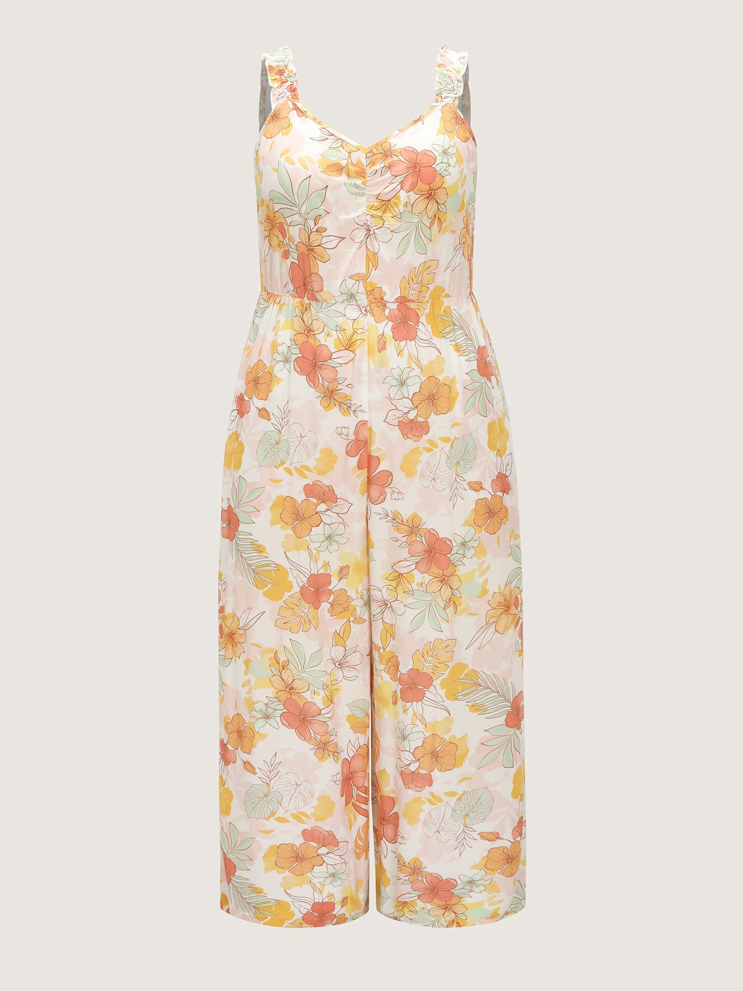 Floral Print Bow-Tie Back Jumpsuit
