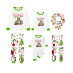 Holiday Family Christmas Pajamas Set With Funny Christmas Character Pattern Print
