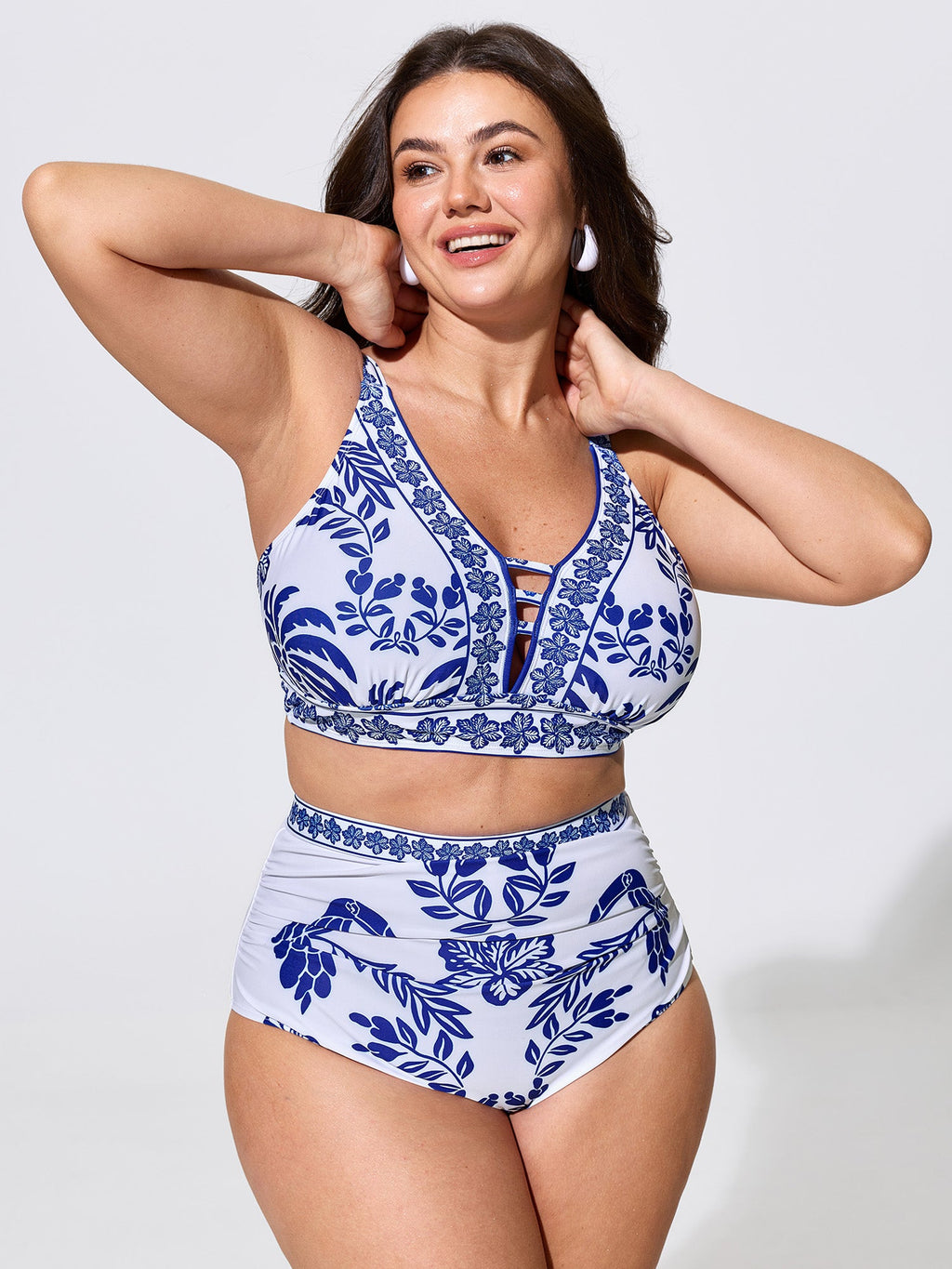 Sheer Pants Two-Piece Tropical Swim Bottoms