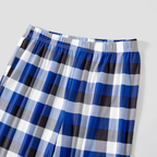 Couple Matching Blue Plaid Pajamas With "2025 Family Christmas" Text Printed