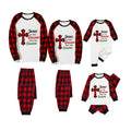Red and Black Plaid Christmas Pajamas Set With "Jesus Is The Reason For The Season" Slogan Print